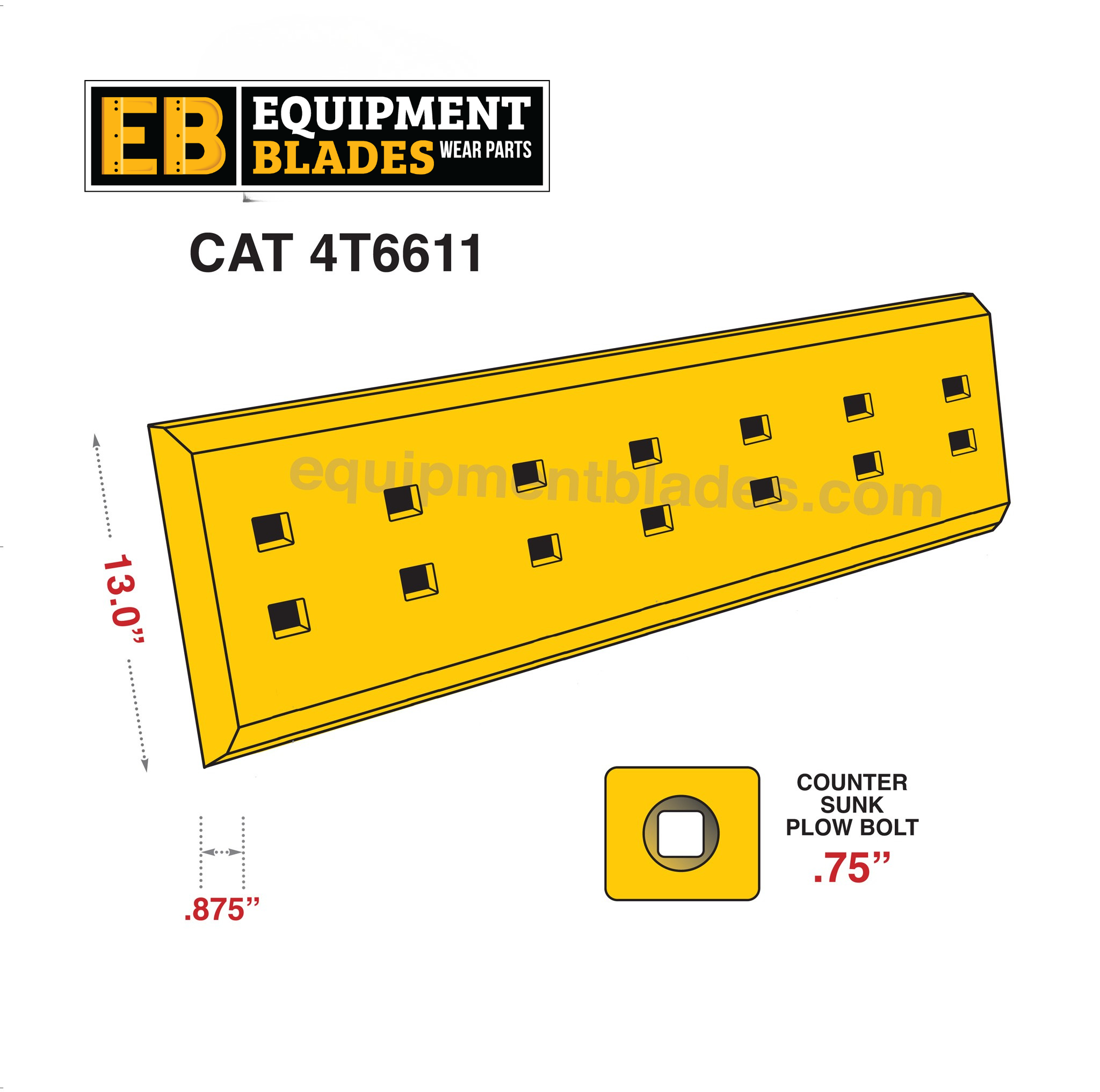 CAT 4T6611-Scraper edge-Equipment Blades Inc-Equipment Blades Inc