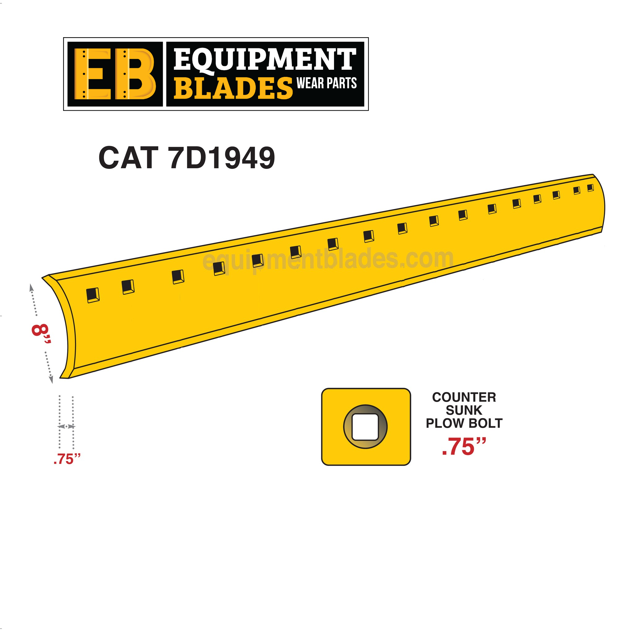 CAT 7D1949-Grader Blades-Equipment Blades Inc-Equipment Blades Inc