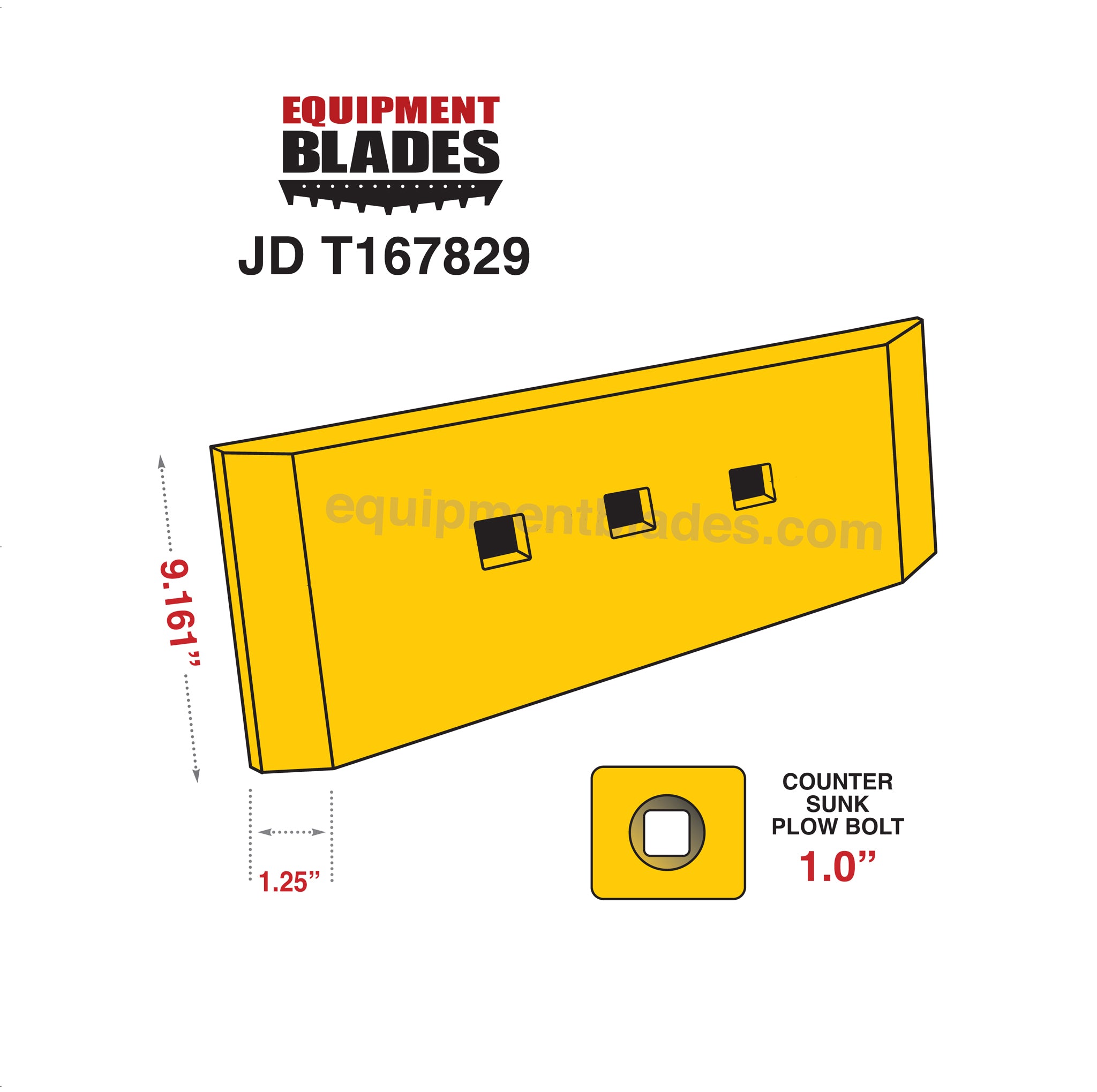Kit for John Deere 624, 644, 724, TC62, Wheel Loader including cutting edges, Bolts and Nuts.-Equipment Blades Inc-Equipment Blades Inc