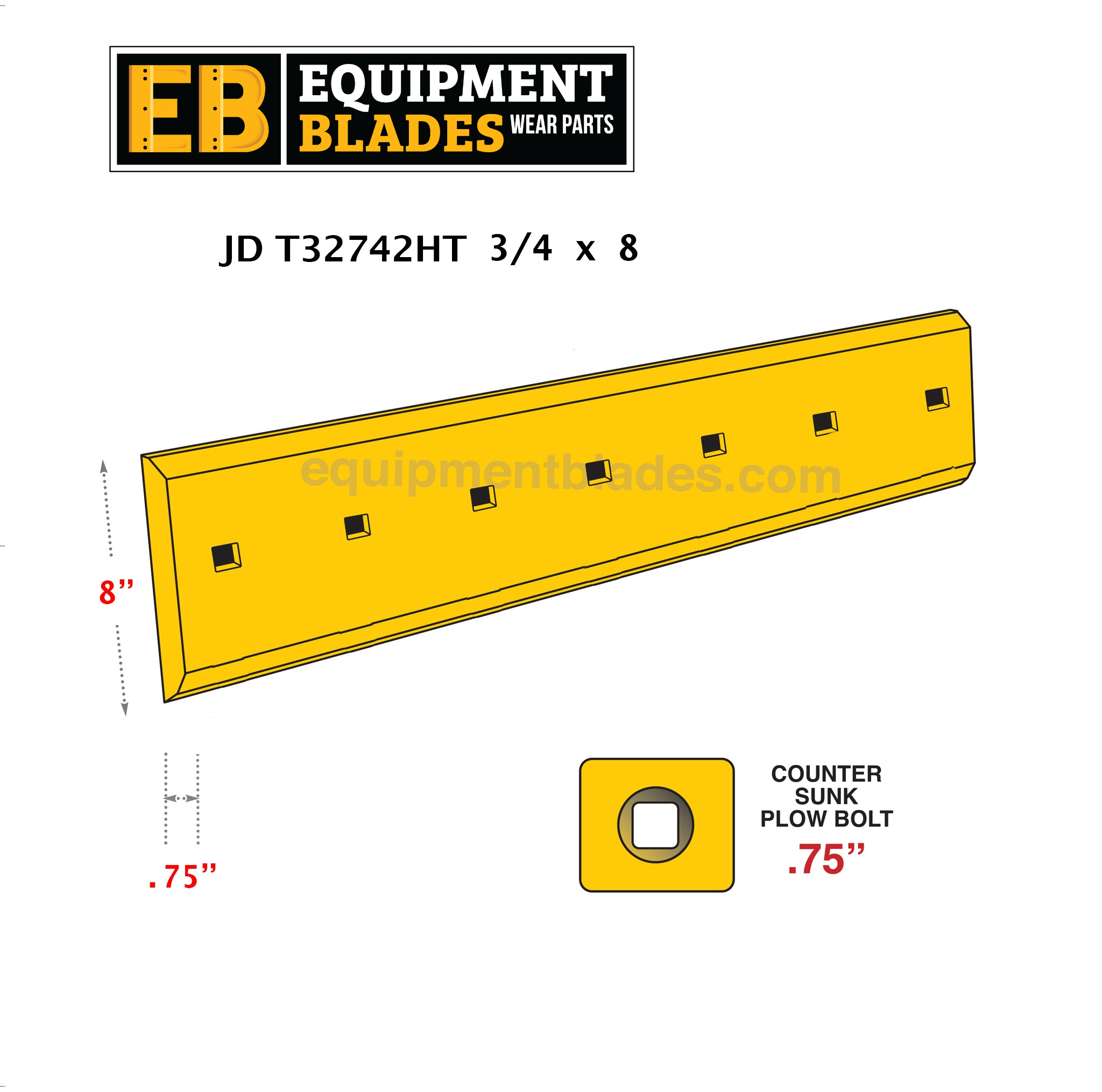 JD T32742HT 3/4X8-Equipment Blades Inc-Equipment Blades Inc