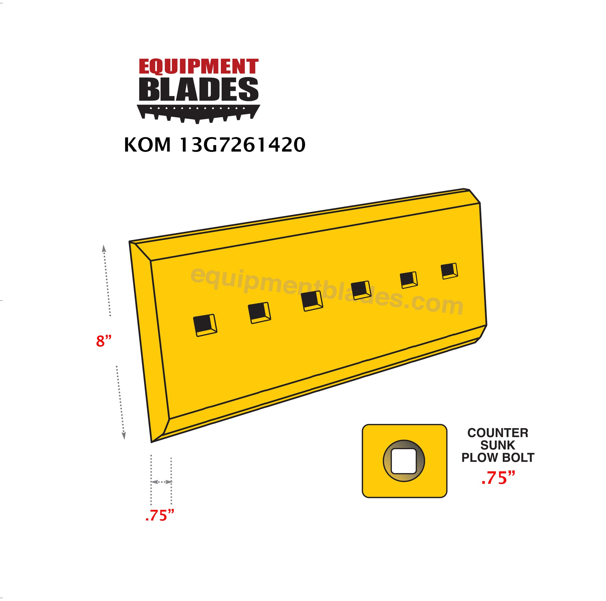 KOM 13G7261420-Cutting Edges-Equipment Blades Inc-Equipment Blades Inc
