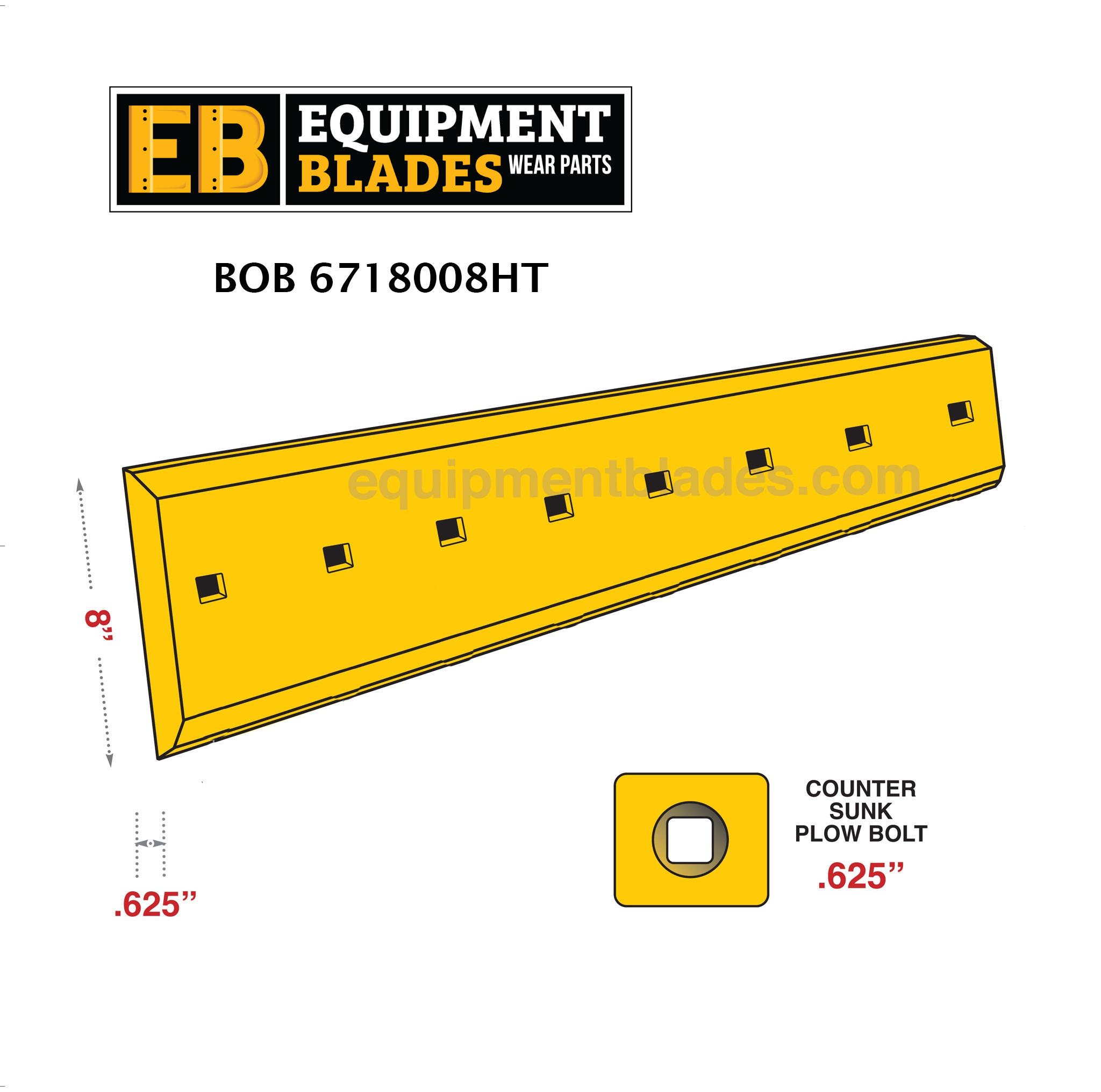 BOB 6718008HT-Cutting Edges-Equipment Blades-Equipment Blades Inc