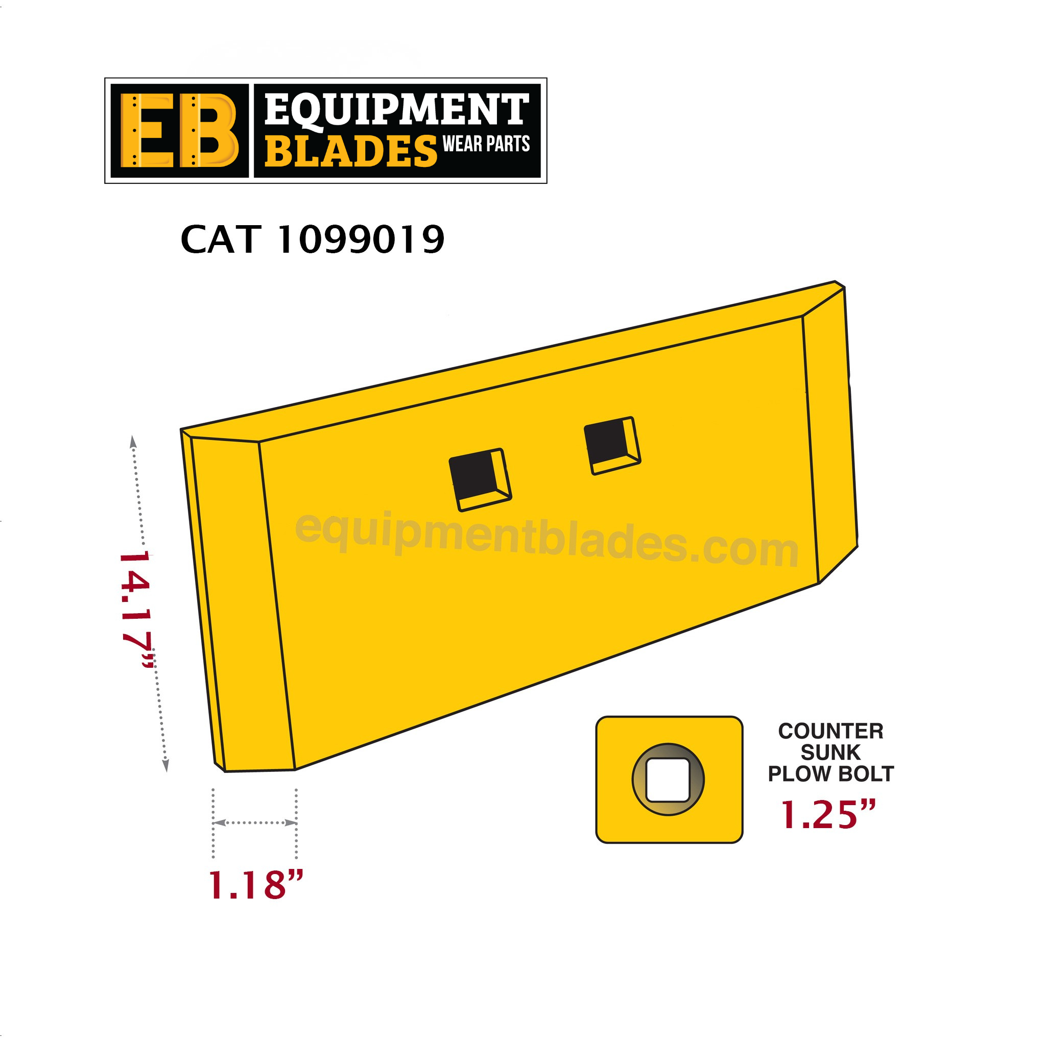 CAT 1099019-Half Arrow Segment-Equipment Blades Inc-Equipment Blades Inc
