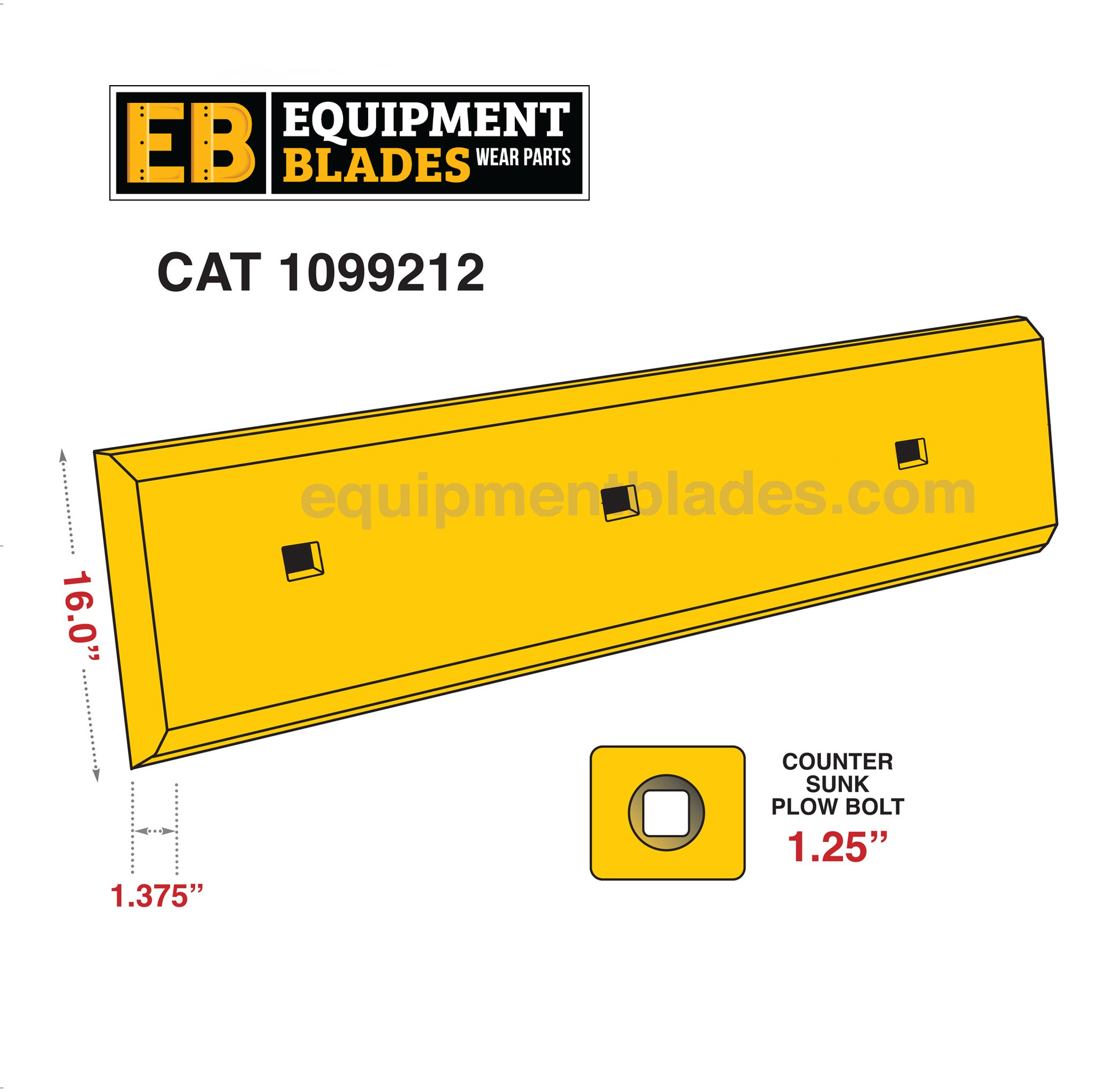 Caterpillar Loader Center Cutting Edge 1099212