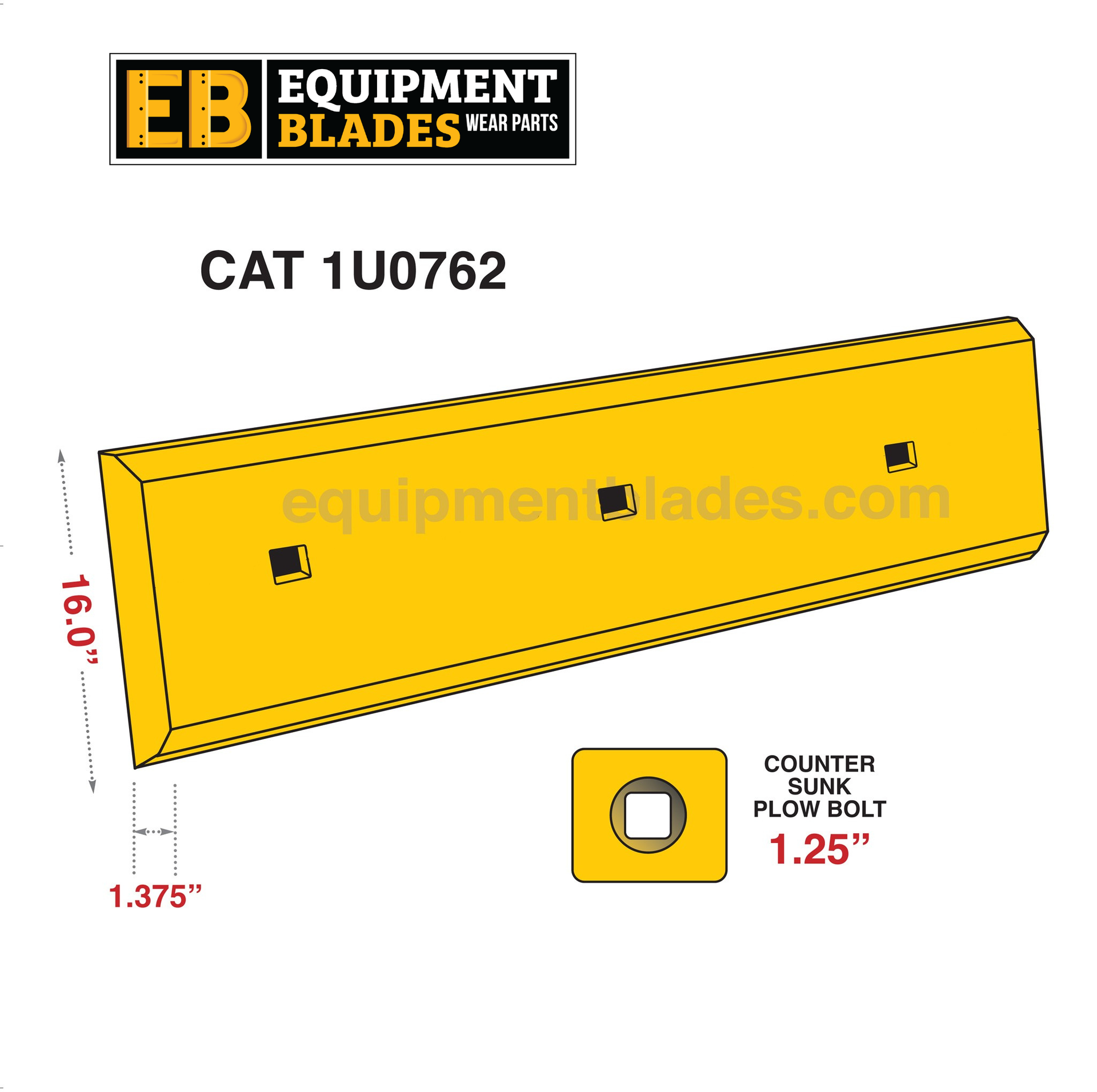 Caterpillar Loader Center Cutting Edge 1U0762