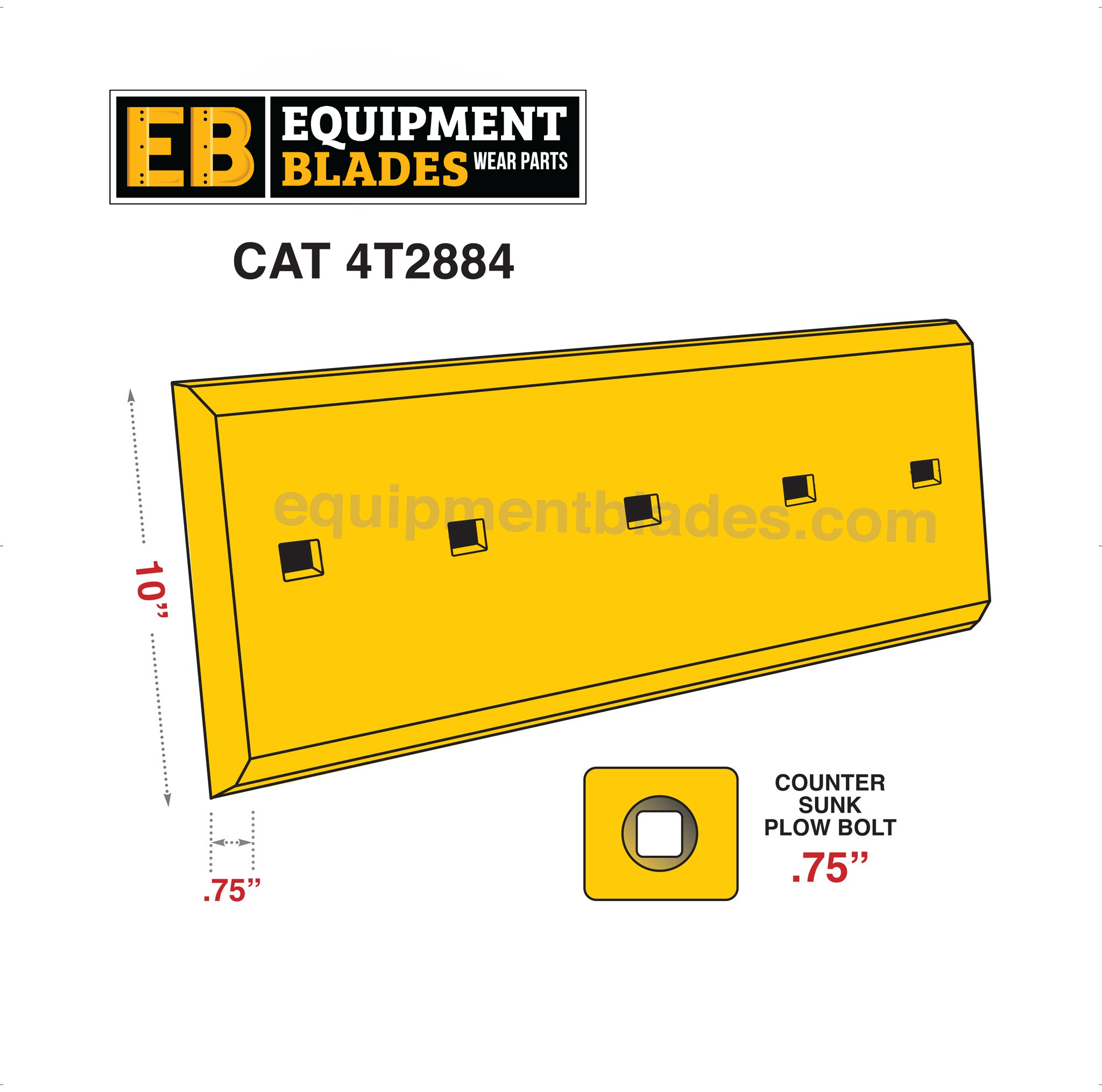 CAT 4T2884-Scraper edge-Equipment Blades-Equipment Blades Inc