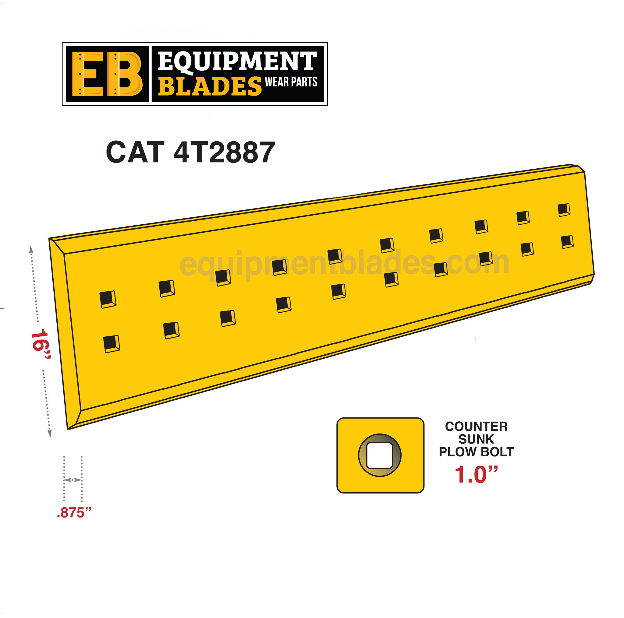 CAT 4T2887-scraper edges-Equipment Blades Inc-Equipment Blades Inc