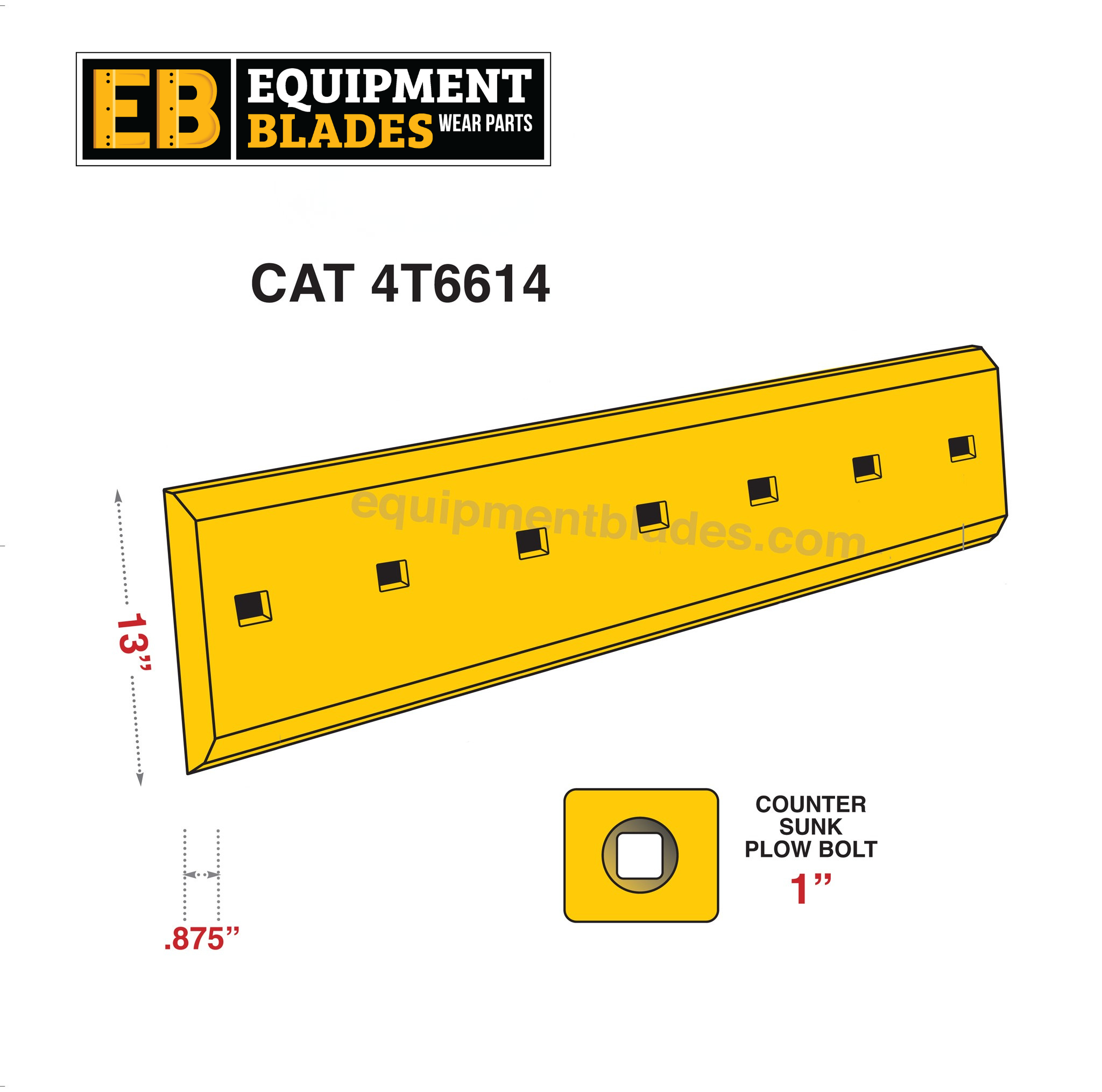 CAT 4T6614-Scraper edge-Equipment Blades Inc-Equipment Blades Inc
