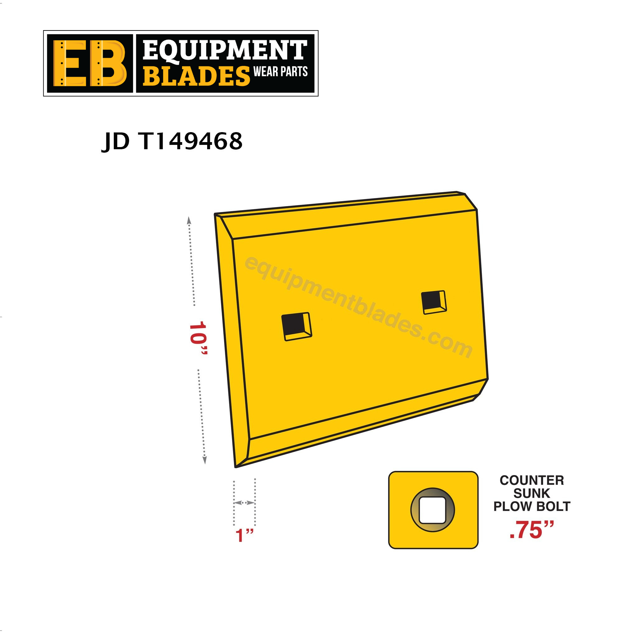 M110540X Replacement Cutting Edge Blade For John Deere TRS24 & TRX24 Snowblowers
