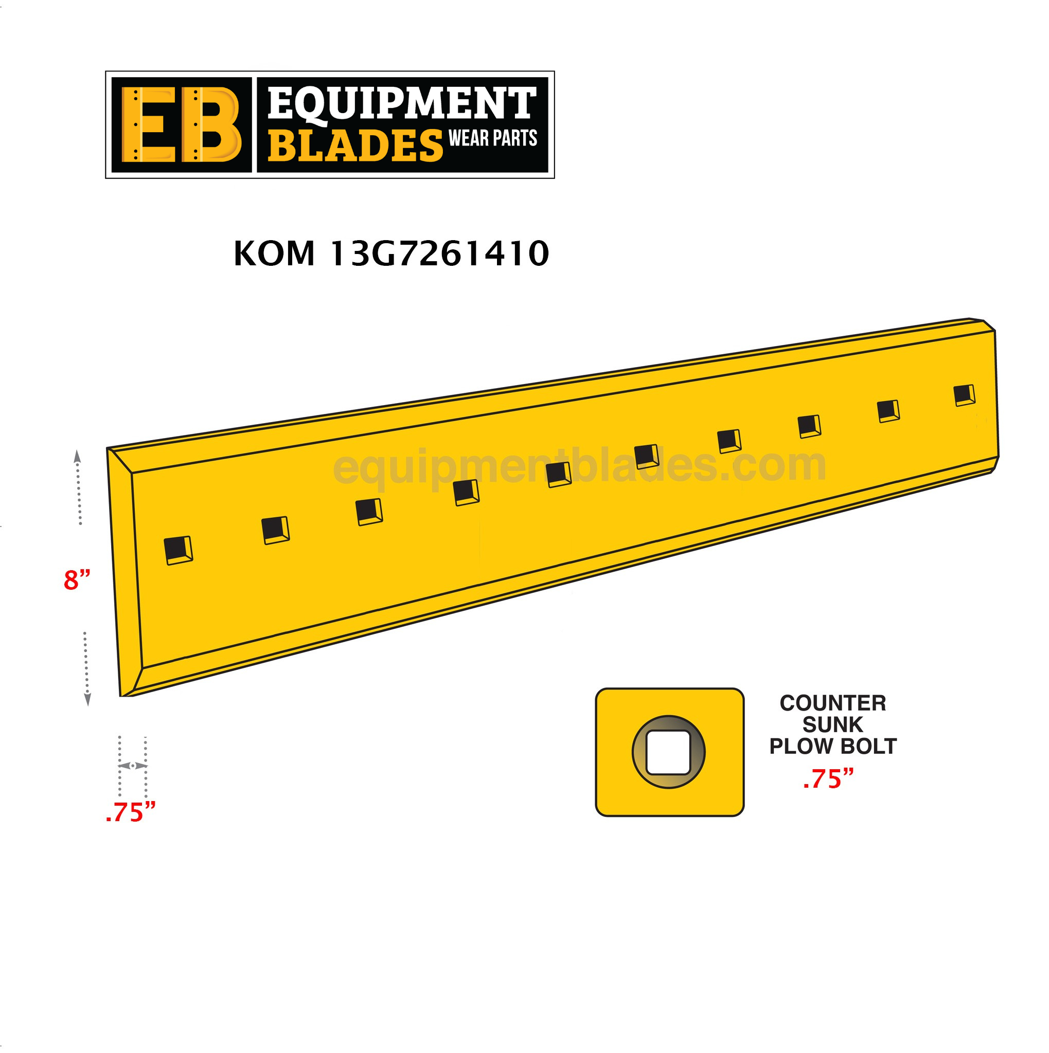 KOM 13G7261410-Cutting Edges-Equipment Blades Inc-Equipment Blades Inc