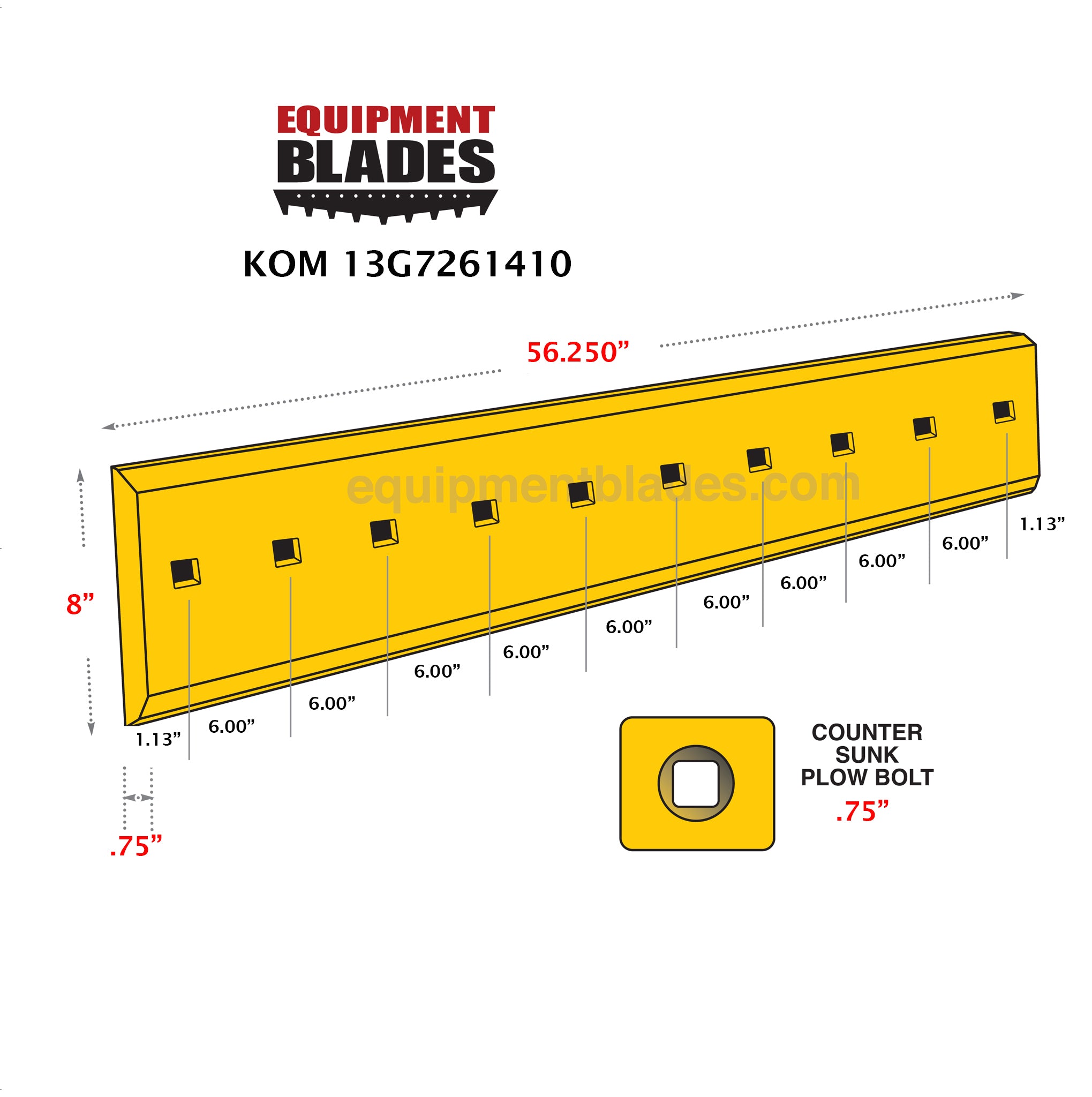 KOM 13G7261410-Bull Dozer blades-Equipment Blades Inc-Equipment Blades Inc